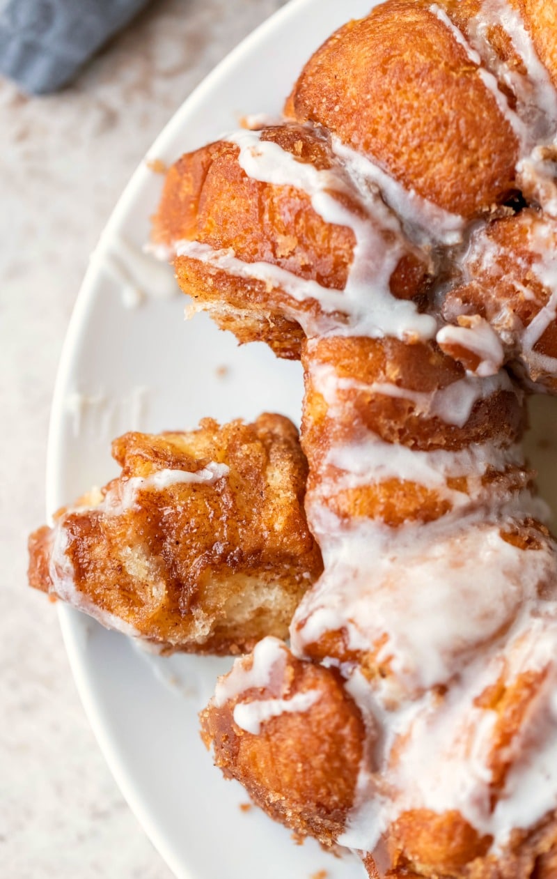 Monkey bread on a white platter