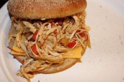 slow cooker sweet and spicy buffalo chicken sandwiches