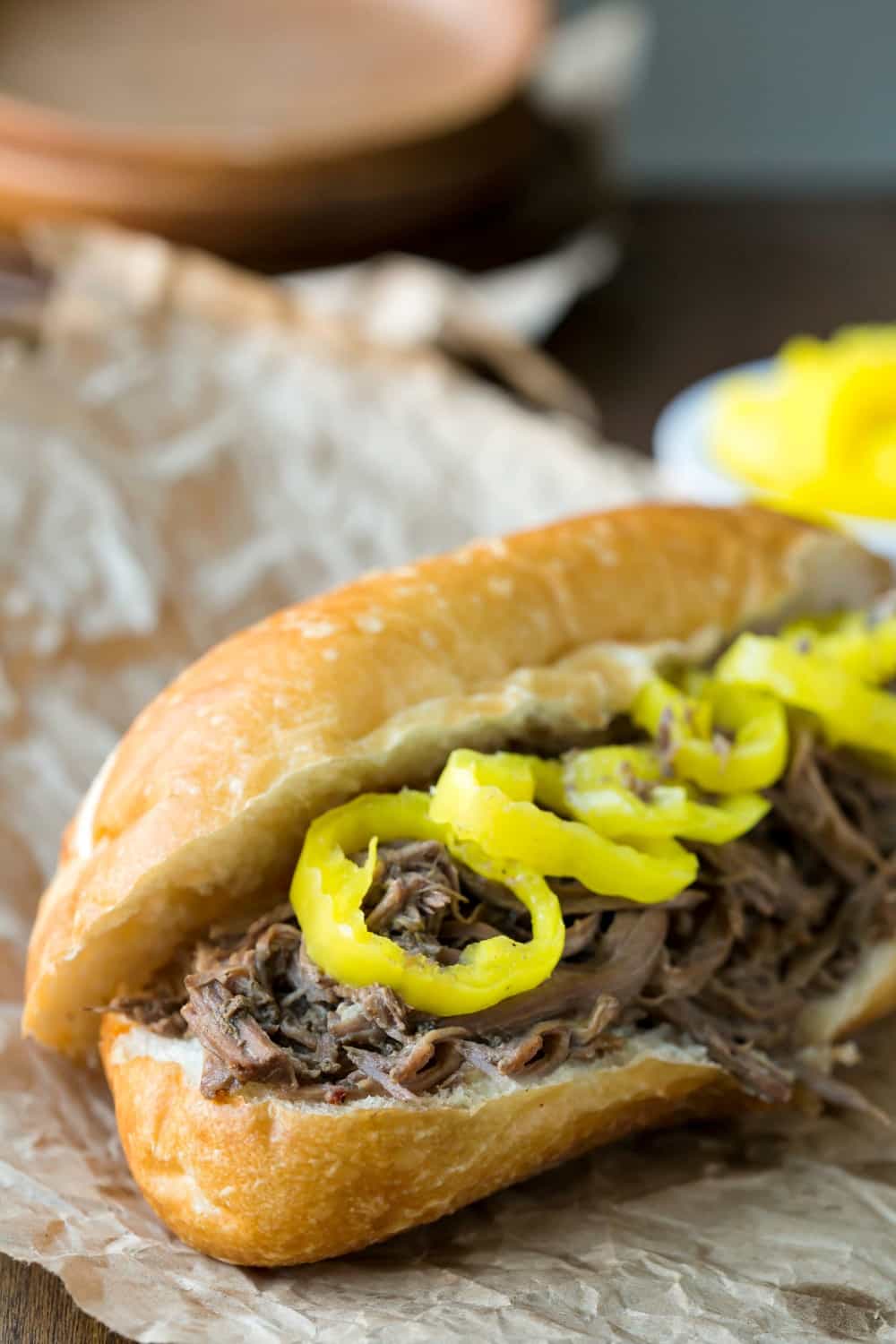 slow cooker italian beef sandwiches