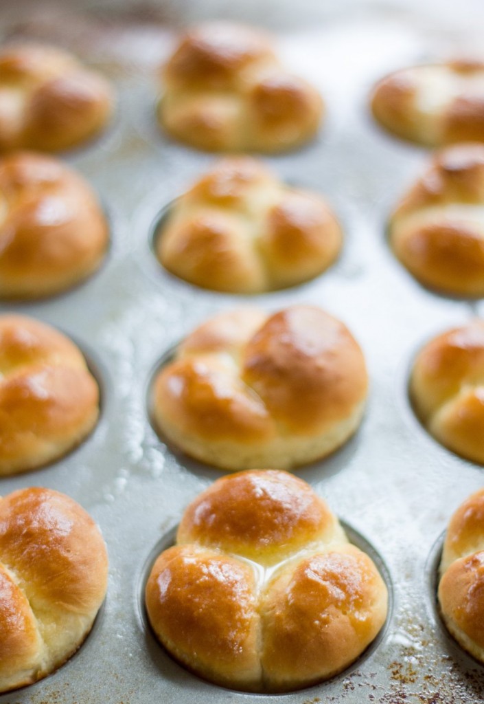 60 Minute Dinner Rolls in a muffin tin