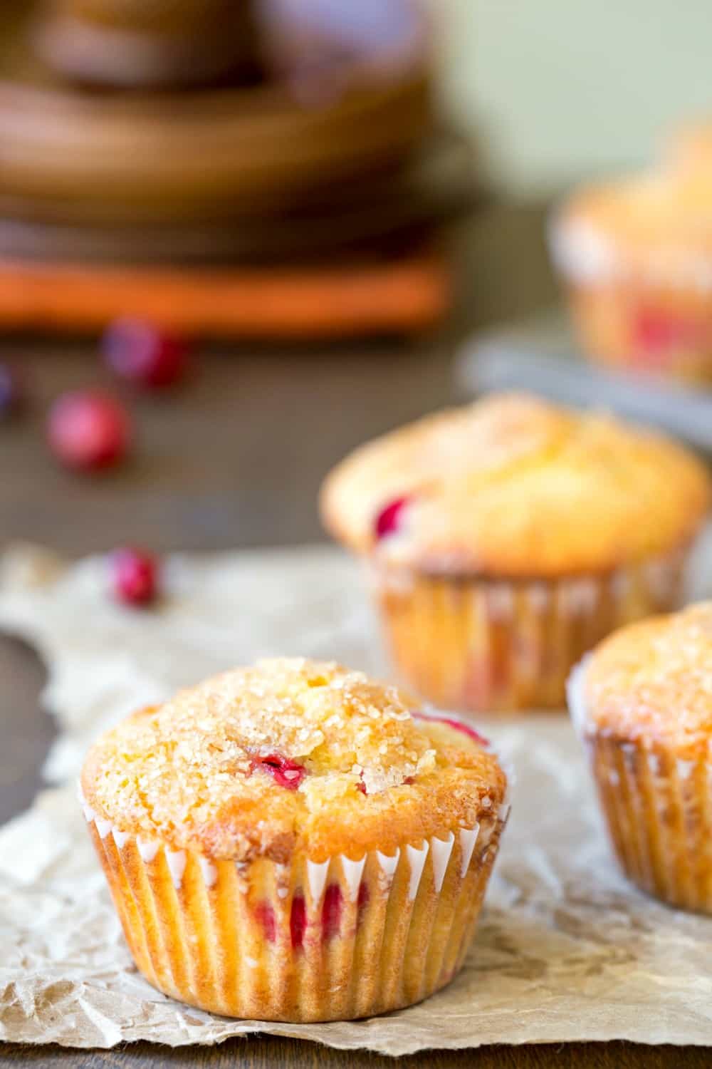 cranberry orange ricotta muffins