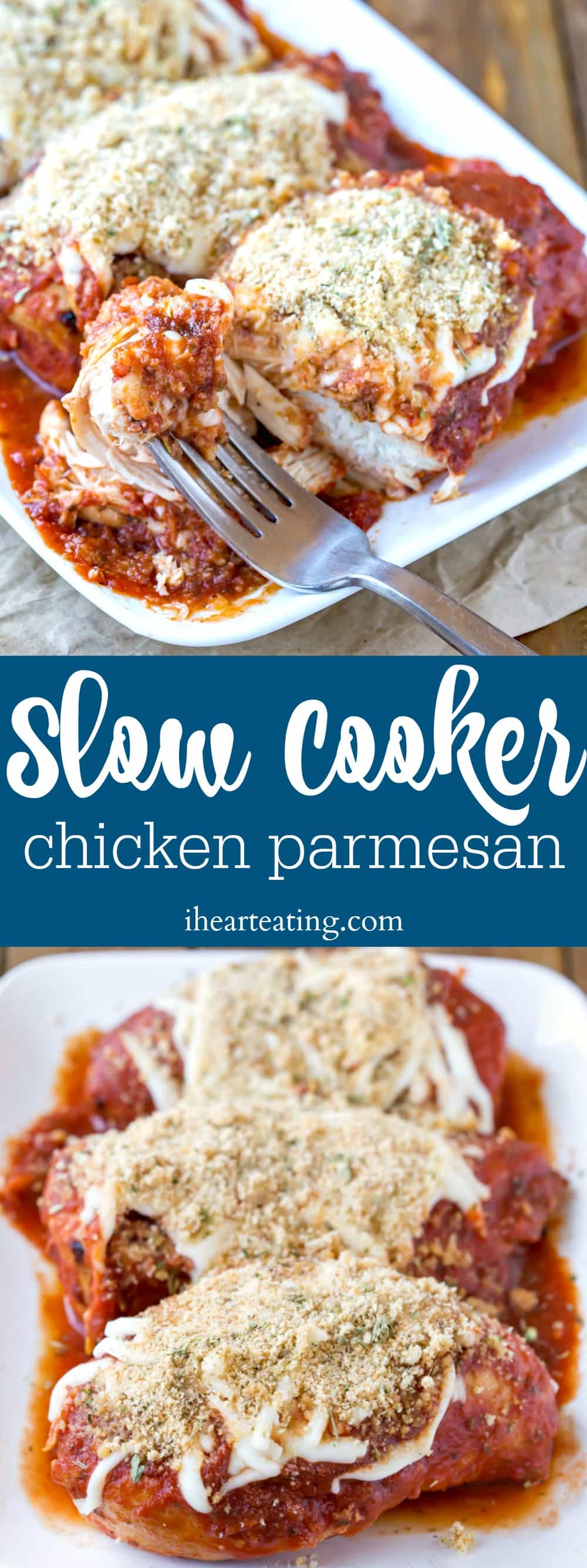 Slow Cooker Chicken Parmesan - I Heart Eating