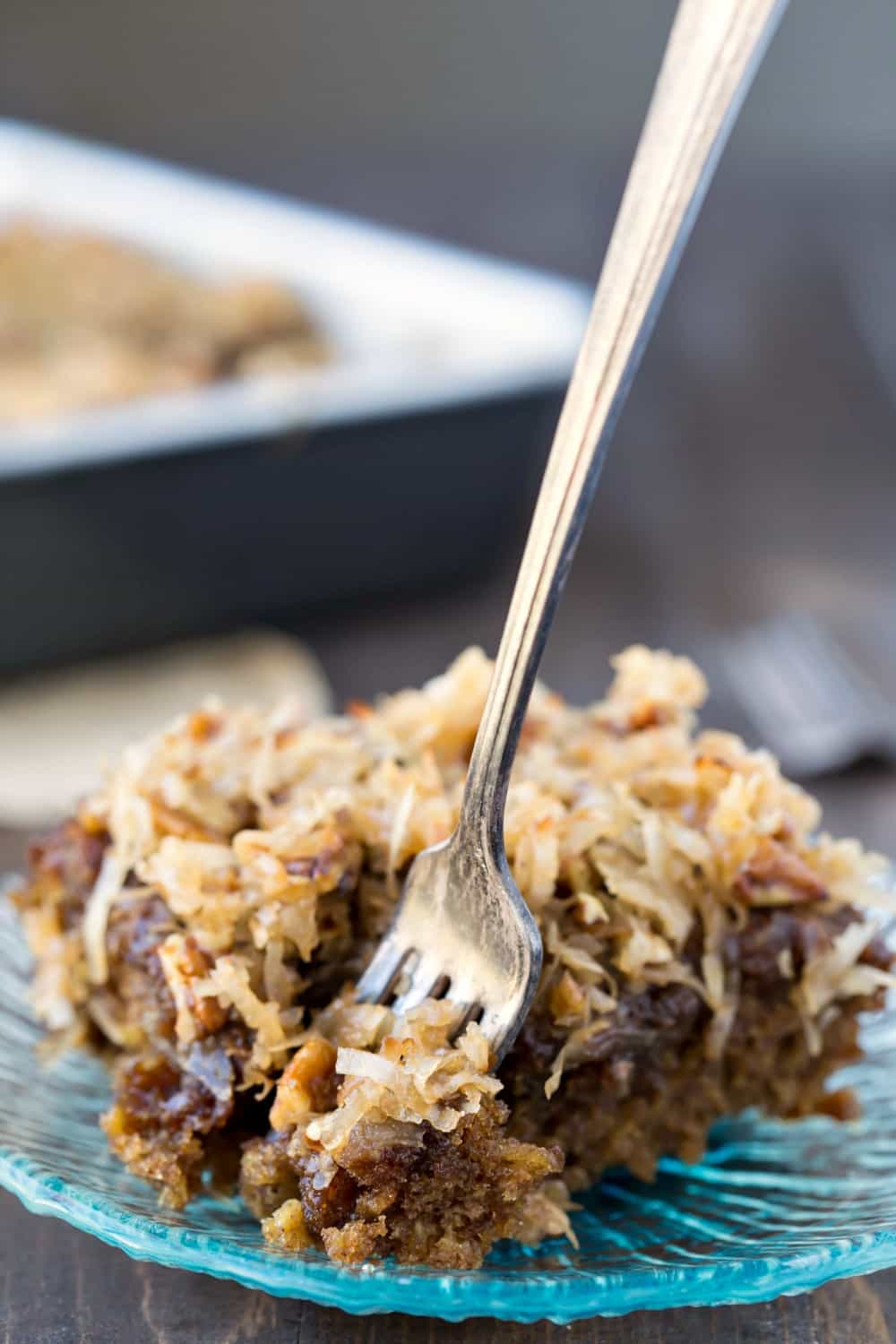 oatmeal cake with broiled coconut topping