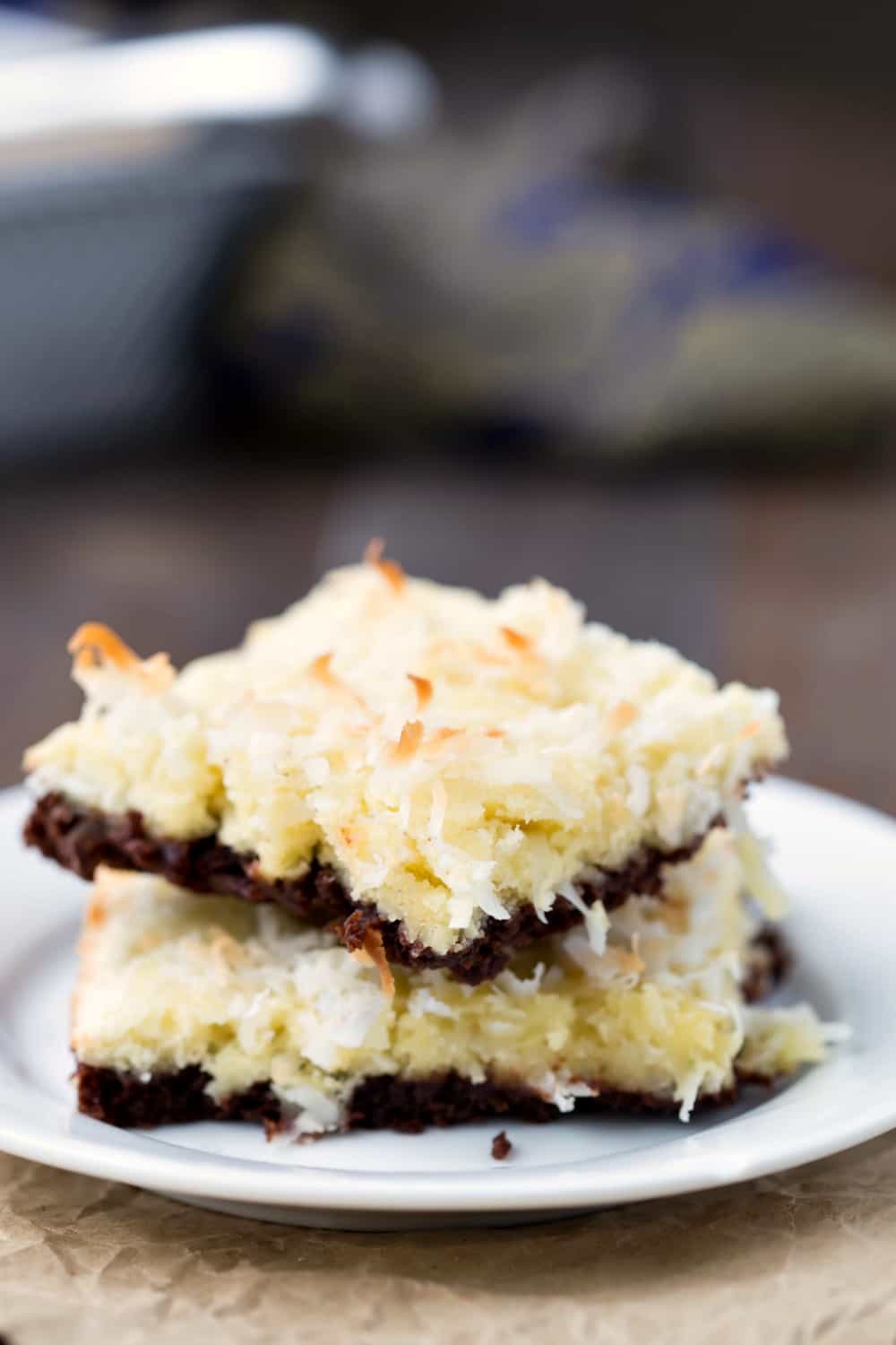Coconut Macaroon Brownie Bars I Heart Eating