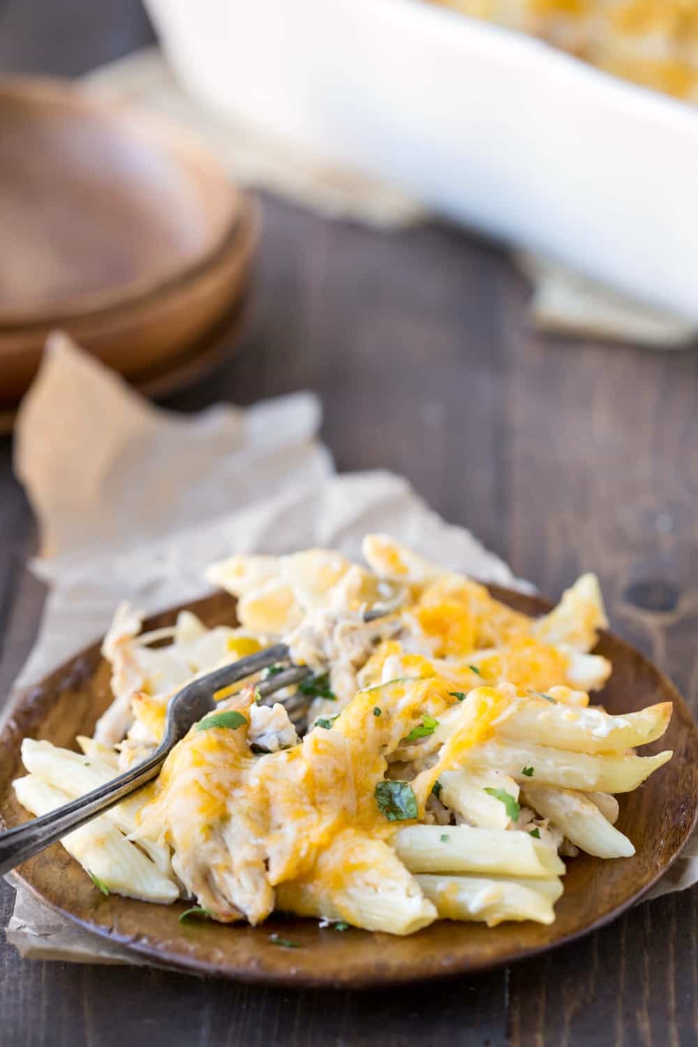 creamy chicken enchilada pasta