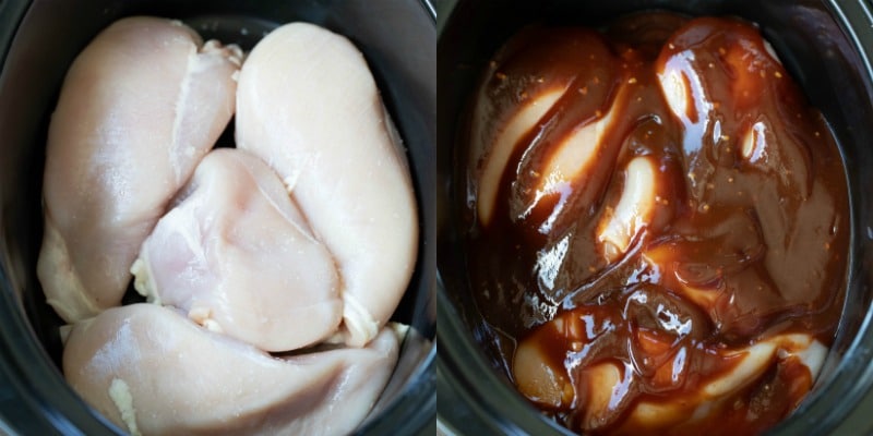 Chicken breast in a slow cooker insert