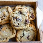 Stack of Salted Chocolate Chip Cookies