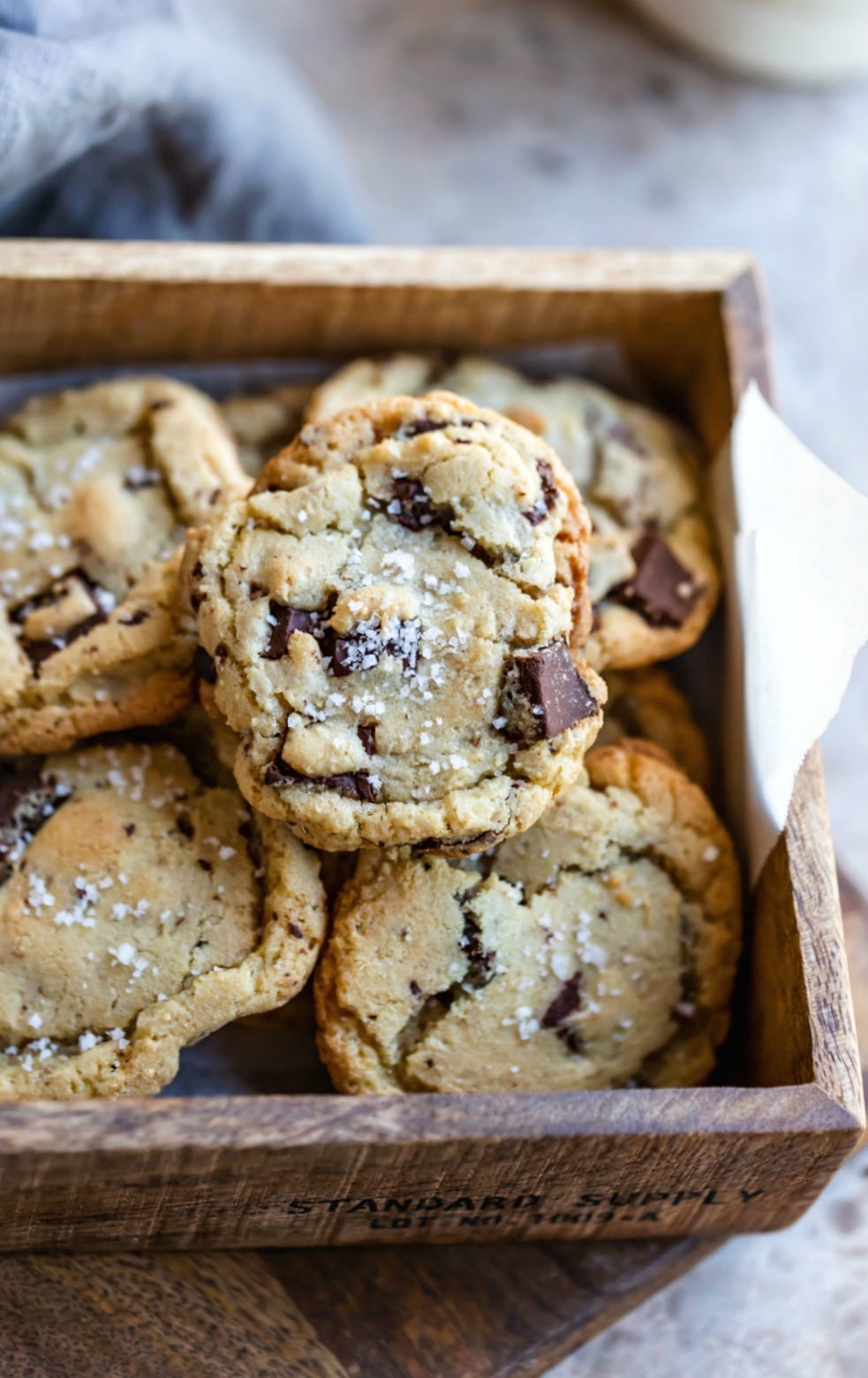 Stack of Salted Chocolate Chip Cookies