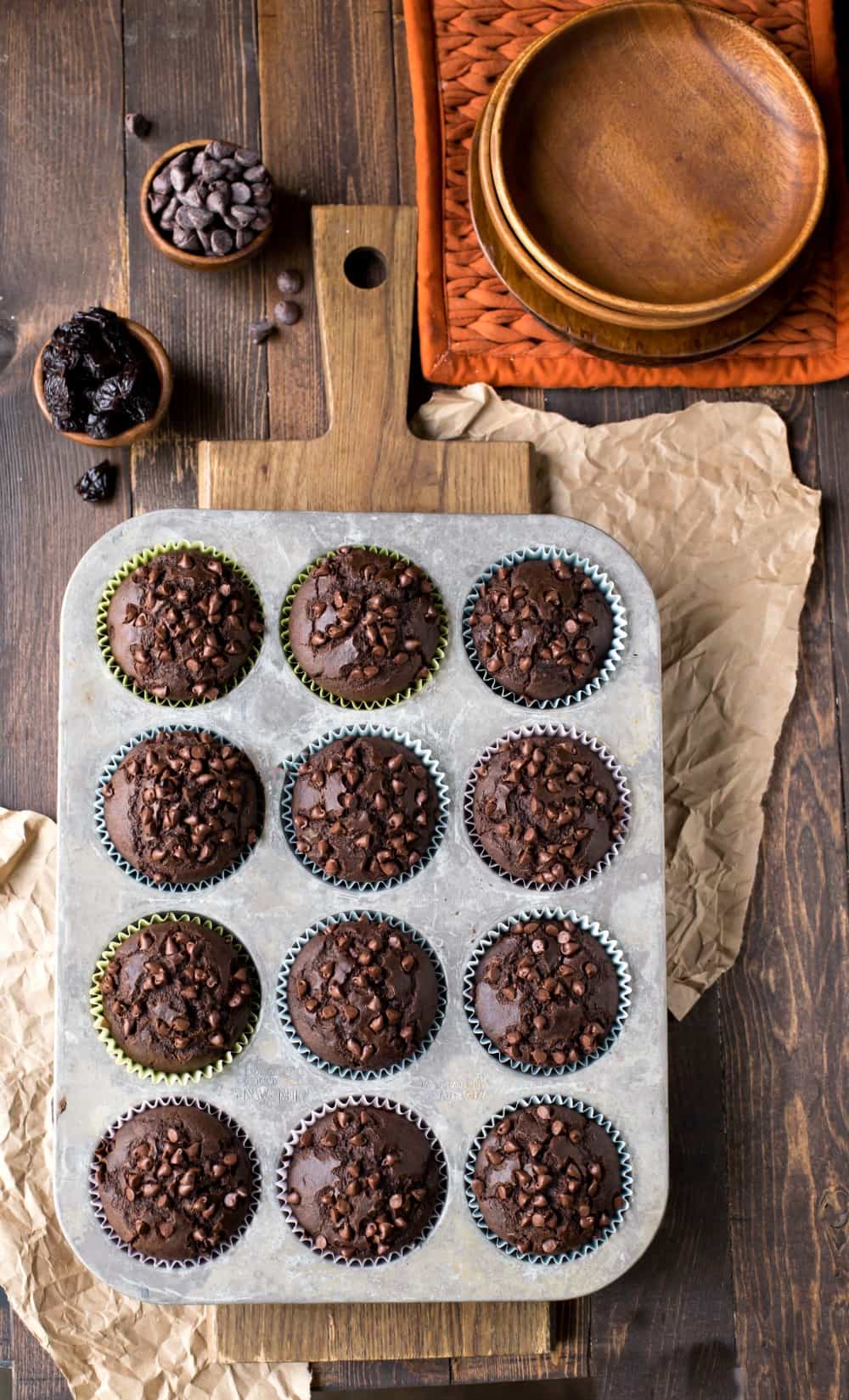 Chocolate Chocolate Cherry Muffins