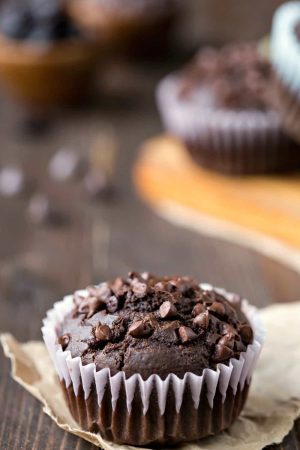 Chocolate Chocolate Cherry Muffins