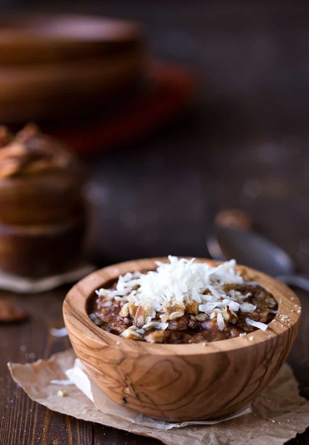 overnight crock pot german chocolate oatmeal