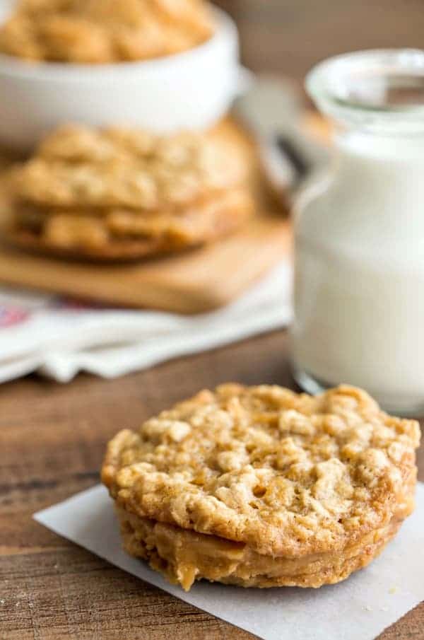 oatmeal cookies with peanut butter filling