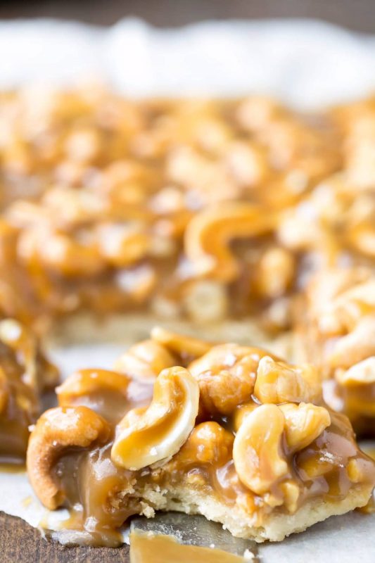 Salted Caramel Cashew Bars I Heart Eating