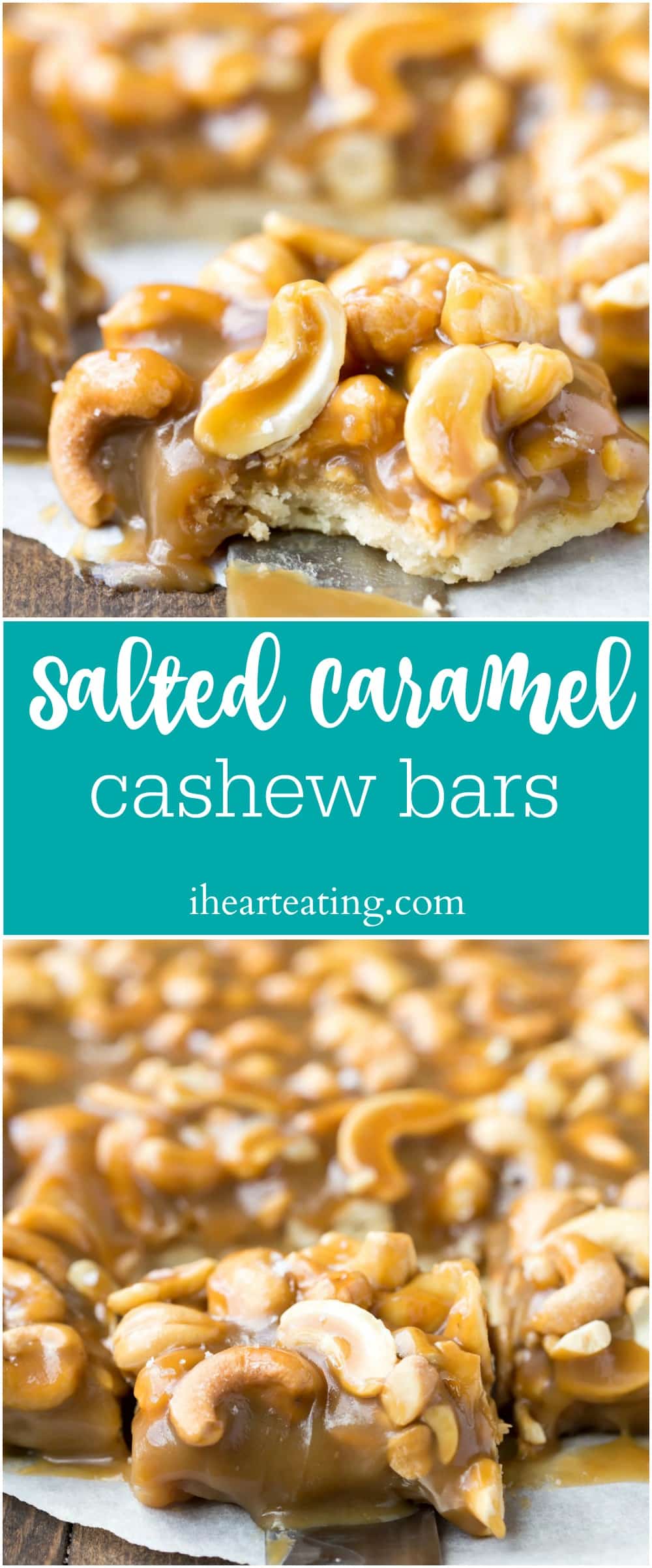 Salted Caramel Cashew Bars I Heart Eating