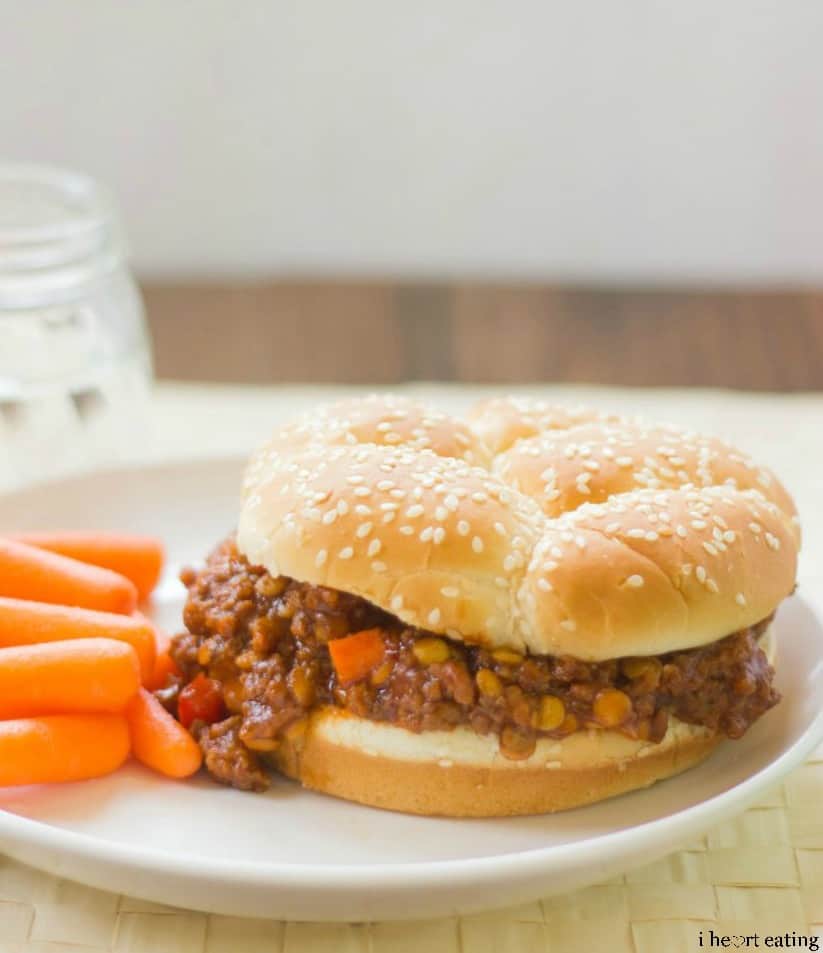 Beef and Lentil Sloppy Joes I Heart Eating