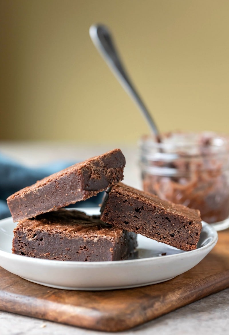 Fudgy brownies on a plate