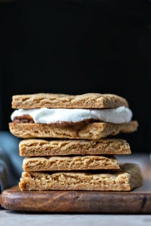 Stack of homemade graham crackers