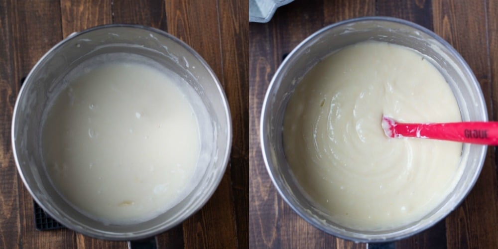 Greek yogurt pound cake batter
