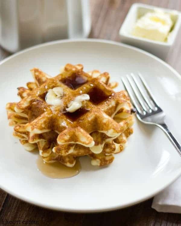 Light and Crispy Yeast Waffles - I Heart Eating