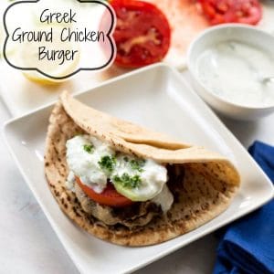 Greek Ground Chicken Burger