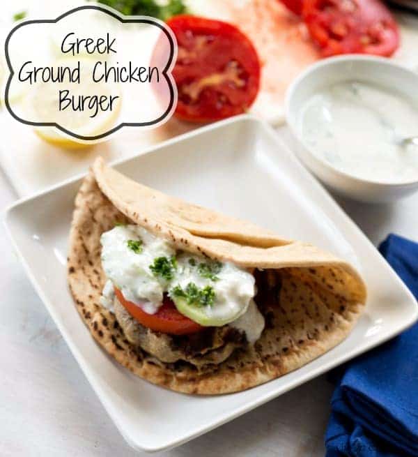 #ad Greek Ground Chicken Burger | https://www.ihearteating.com | #chicken #cbias #recipe #CreateAMeal