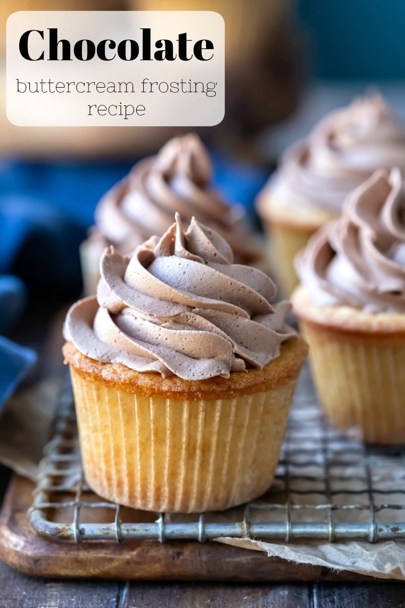 This easy chocolate buttercream frosting is silky, chocolate perfection! Made with cocoa powder, this not too sweet frosting is perfect for any cake or cupcake!