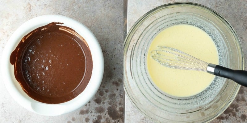 Bowl with hot chocolate cocoa mixture