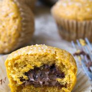 Nutella-Filled Pumpkin Spice Muffins