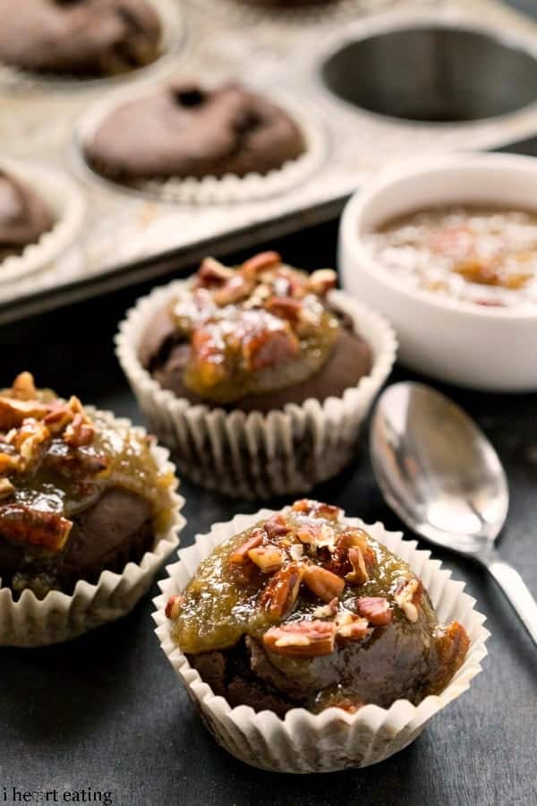 chocolate pecan pie muffins