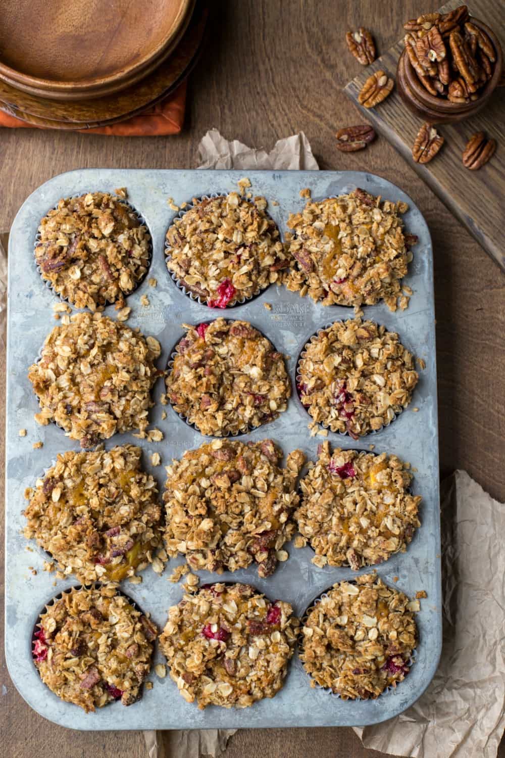 Pumpkin Cranberry Apple Crumble Muffin Recipe