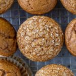 Gingerbread muffins on a wire cooling rack