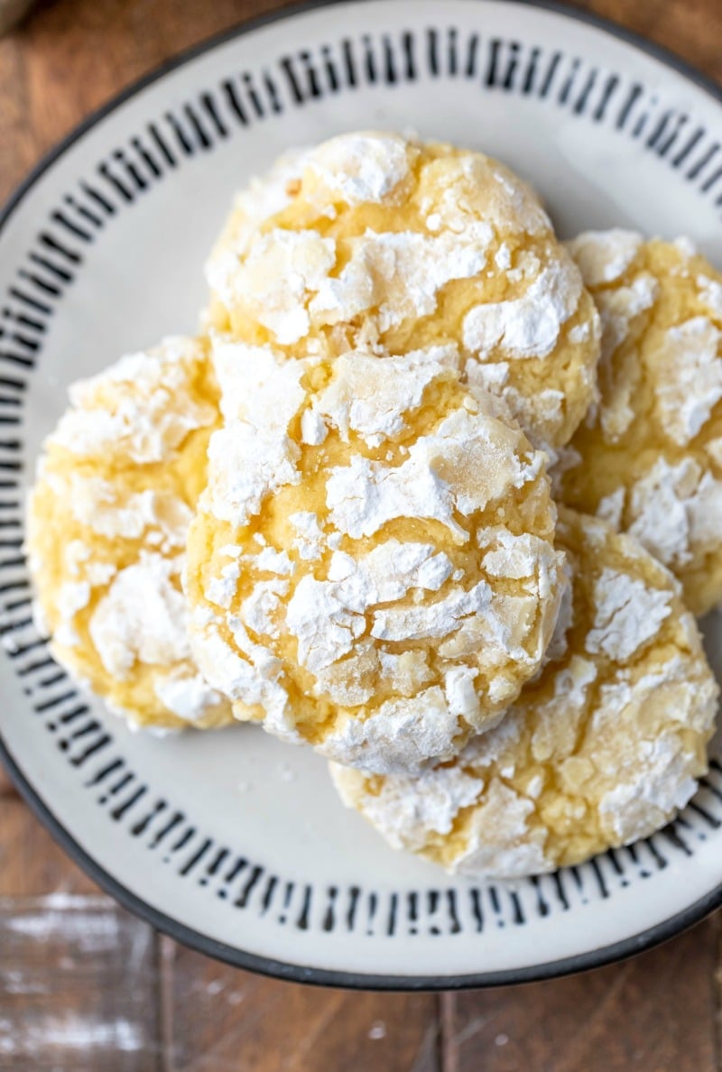 Stack of lemon coconut cookies