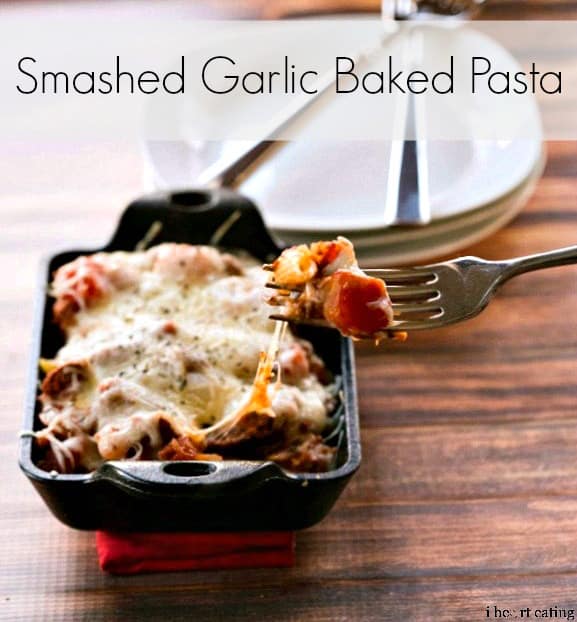 smashed garlic baked pasta