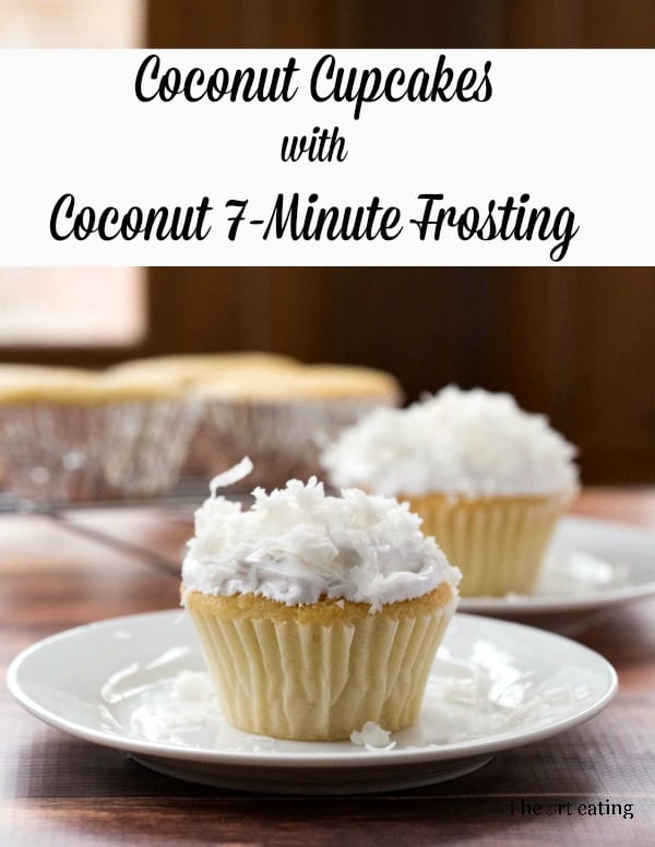 coconut cupcakes with coconut 7-minute frosting