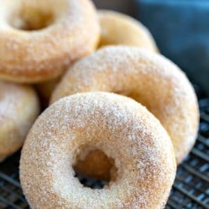Stack of Cinnamon Sugar Baked Donuts