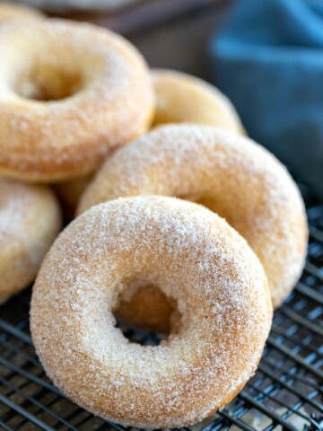 Stack of Cinnamon Sugar Baked Donuts