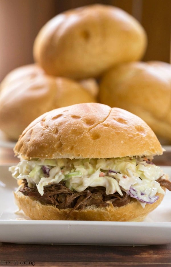 Slow Cooker Beef Sandwiches with Horseradish Coleslaw