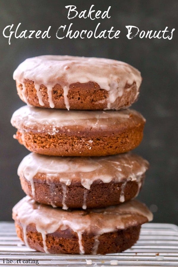 baked glazed chocolate donuts