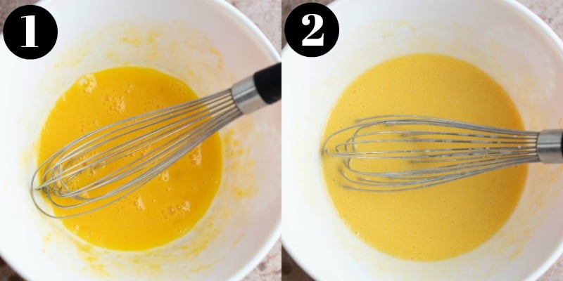 Eggs in a bowl for zucchini cake