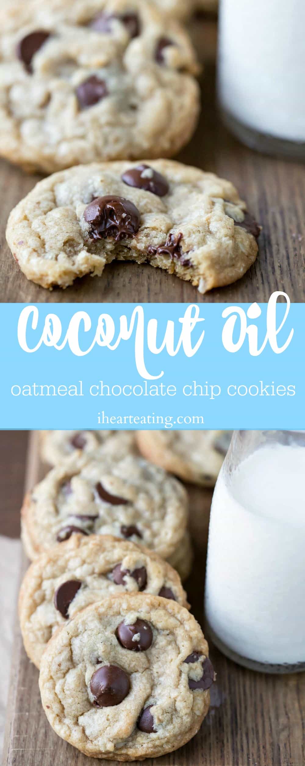 Coconut Oil Oatmeal Chocolate Chip Cookies i heart eating