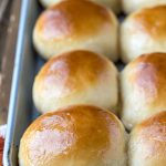 30 Minute Honey Butter Rolls in a sheet pan.