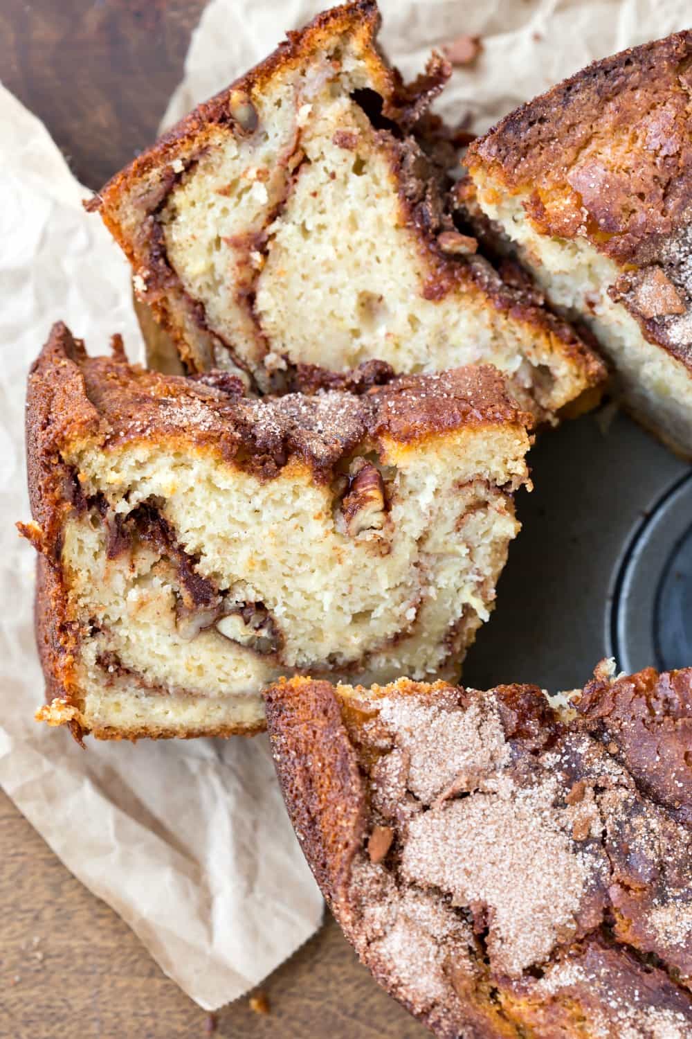 Banana Cinnamon Swirl Coffee Cake