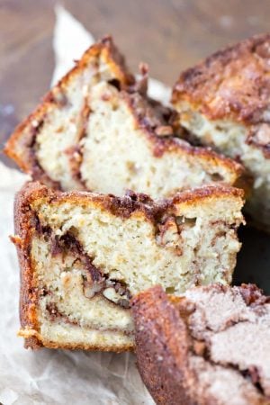 Banana Cinnamon Swirl Coffee Cake