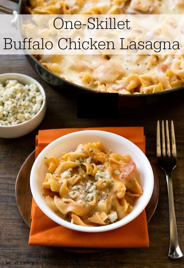 One-Skillet Buffalo Chicken Lasagna