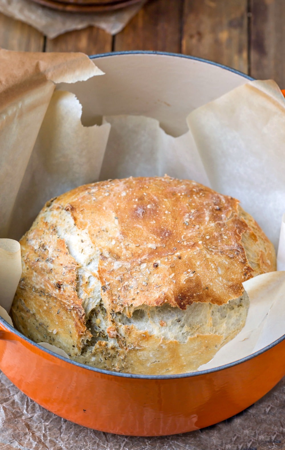 Dutch Oven Bread {No Knead!} - The Seasoned Mom