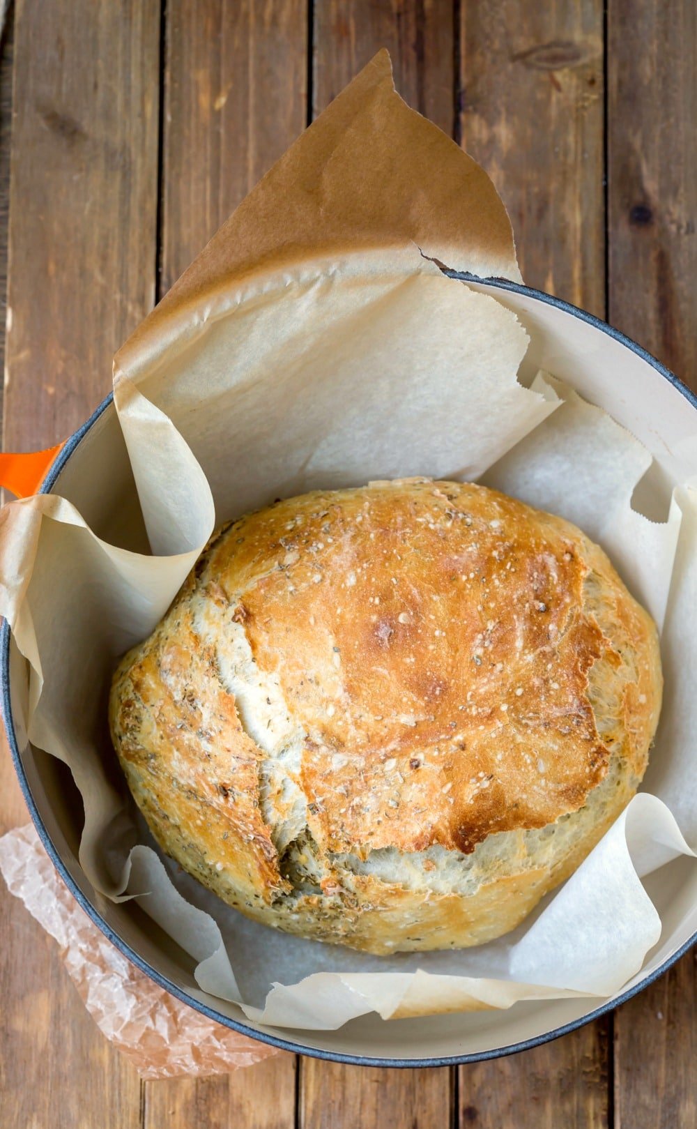 Garlic Herb No Knead Bread