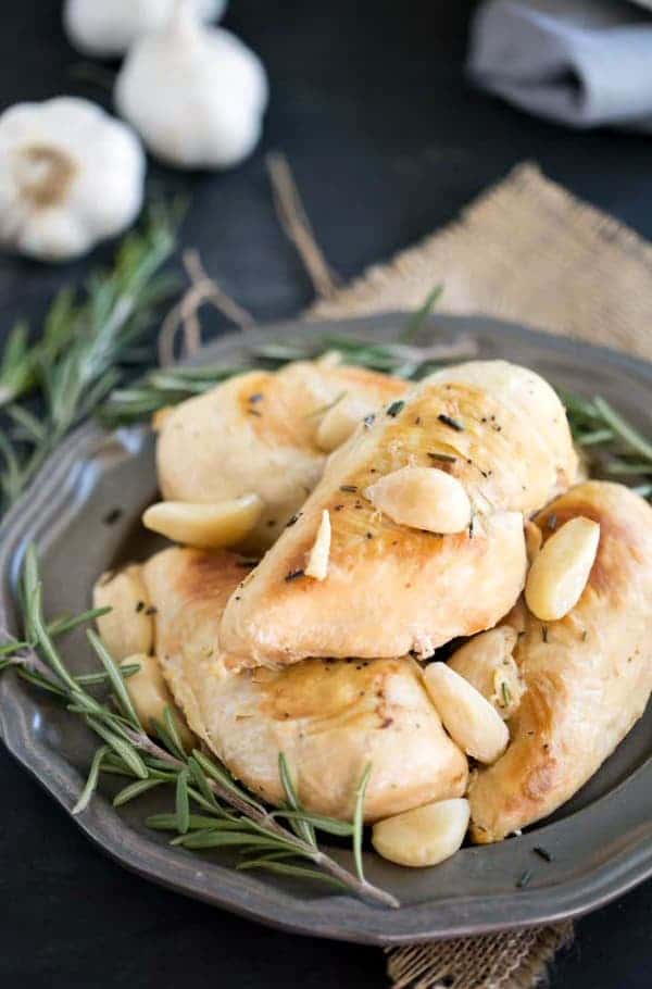 Slow Cooker Garlic Rosemary Chicken - I Heart Eating