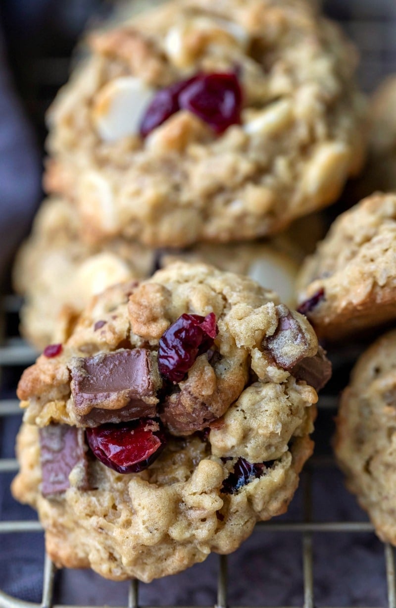 Cranberry chocolate chip oatmeal cookie