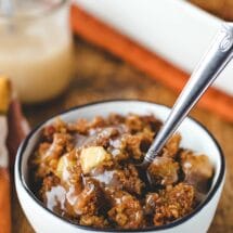 White dish of steamed carrot pudding