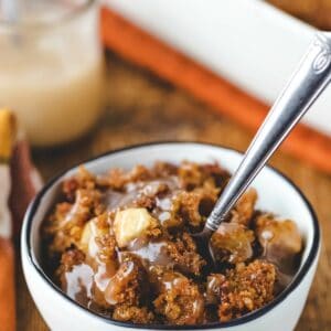 White dish of steamed carrot pudding